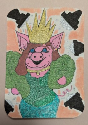 ACEO Piggie Series Original ''Ready for my Closeup'' 1/7 2026