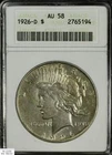 1926-D Peace Dollar ANACS AU-58  Soapbox Holder