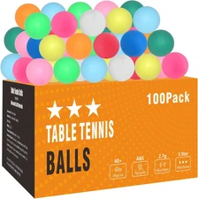 Colored 3 Star Ping Pong Balls,High Bounce & Durable ABS Material for Trainning,