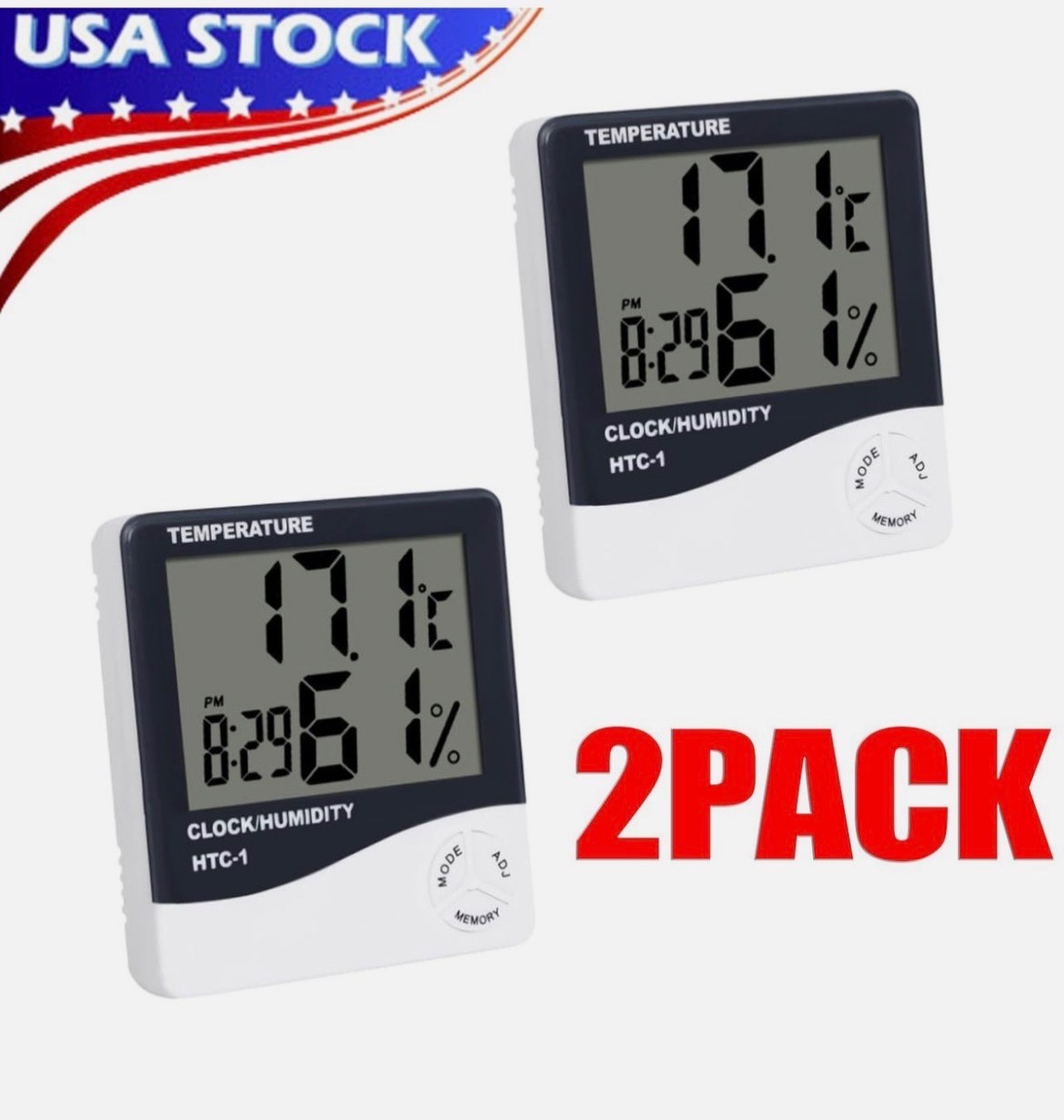 THERMOMETER INDOOR Digital LCD Hygrometer Temperature Alarm Clock Humidity Meter