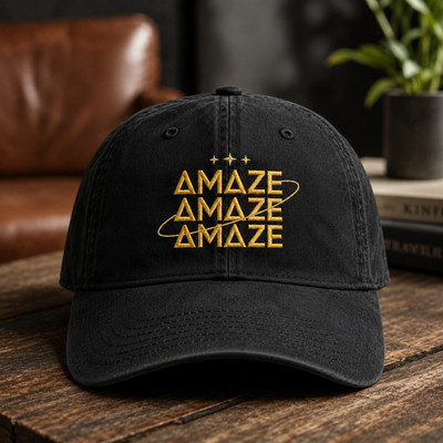 Embroidered Amaze Baseball Cap, Motivational Word Dad Hat, Positive Statement St
