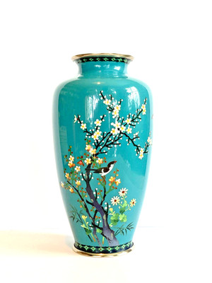 Japanese Cloisonne Vase - Japanese Cloisonne Enamel Vase - Cherry Blossom Vase
