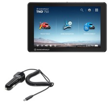 Black Car Charger Compatible With Rand McNally TND 750 Extra USB Port Cable
