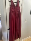 Azazie Burgundy Chiffon Bridesmaid/Evening Gown – Tank  Straps, Size A16 — photo 4