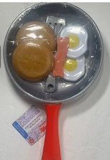 Kids Pretend to Play Kitchen Toy Set Plastic Frying Pan 9 pcs Breakfast