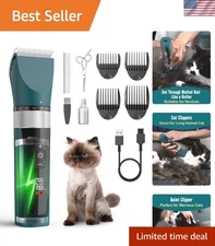 Waterproof Cat Hair Trimmer | 5-Speed Quiet Grooming Kit for Long-Haired Cats