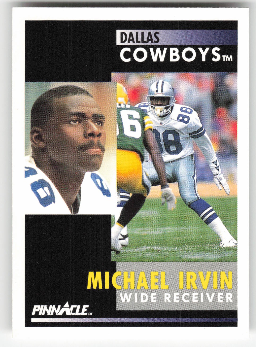 Michael Irvin, 1991 Pinnacle, #199, Dallas Cowboys,