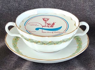 RW Illinois Central Land ' Corn Dining Car UNUSUAL Lg. Sized Bullion C/S Set