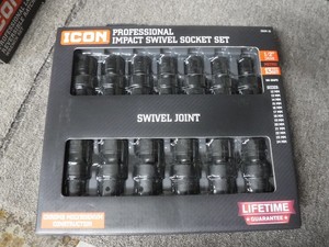 MIXPOWER 15-piece 1/2 Drive Shallow Universal Impact Socket Set, 6 Points, Metric, 10-24mm