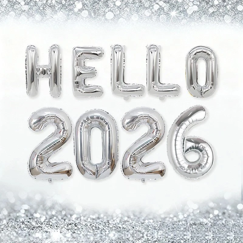 Happy New Year Balloons 16" Letters Foil Balloons 2026 Christmas Decoration UK — 第 4/4 张图片