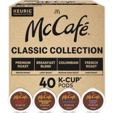 McCafe Classic Collection, Single Serve Coffee Keurig K-Cup Pods, 40 Count