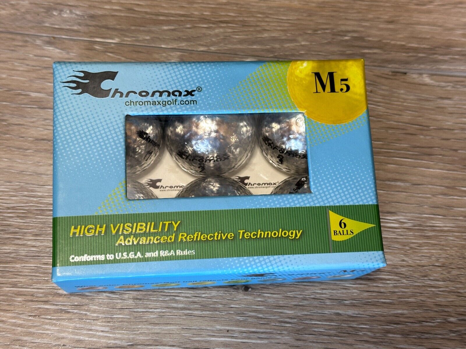 Chromax M5 High Visibility Golf Balls Silver 6 Pack of Golf Balls Brand New