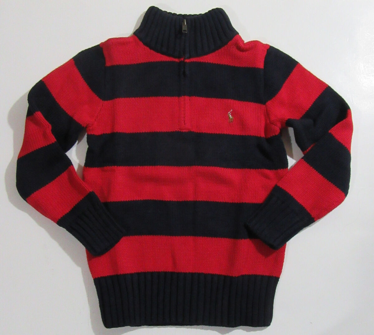 Polo Ralph Lauren Boys Quarter Zip Sweater Red & Navy Polo Ralph Lauren Boys Quarter Zip Sweater Red & Navy