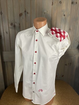 John Lennon Long Sleeve Button Shirt Long Sleeve 100% Cotton White Flip  Cuff