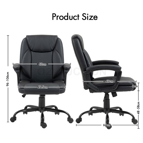 NEADER Ergonomic Office Chair Computer Executive Armchair Adjust Swivel PU Black - Picture 7 of 9