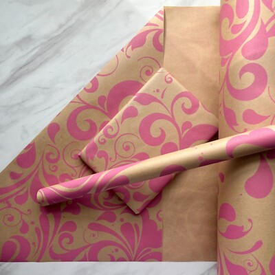 Geschenkpapier Pink Swish 50 cm breit umweltfreundlich, 100% recyceltes Kraftpapier |