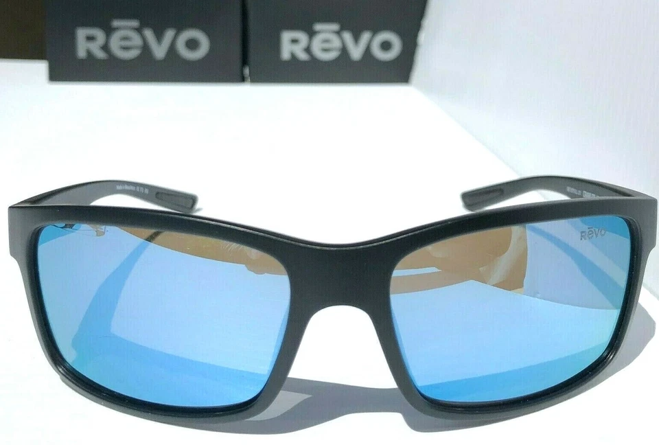 NEW* REVO CRAWLER XL Black Matte POLARIZED Blue Water Len Sunglass 1071XL 01 BL - Image 3 of 4