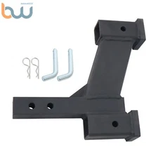 With 2 & 10 In Rise/Drop 10000Lbs Trailer Dual Hitch Extender For 2 In Receiver