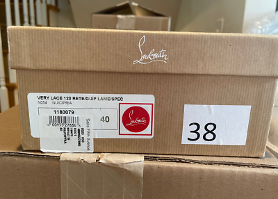 Christian Louboutin Very Lace 120 Gold Bridal Heels Size 40 Very