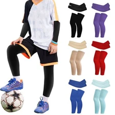 Kids Cooling Sports Arm Sleeves&Leg Sleeves Set Sun UV Protection Covers Cycling