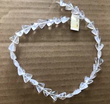 Clear Super Light Lilac Fizzle Seltzer Faceted Triangle Glass Bead Strand Lot