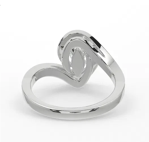 14K White Gold IGI GIA Certified Lab Grown Diamond Wedding Ring 1.35 Ct Pear Cut - Image 3 of 4