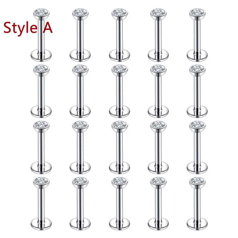 20-32 piezas tachuelas labiales Labret 16G acero inoxidable tachuelas hélice Monroe piercing Foto 4 de 4