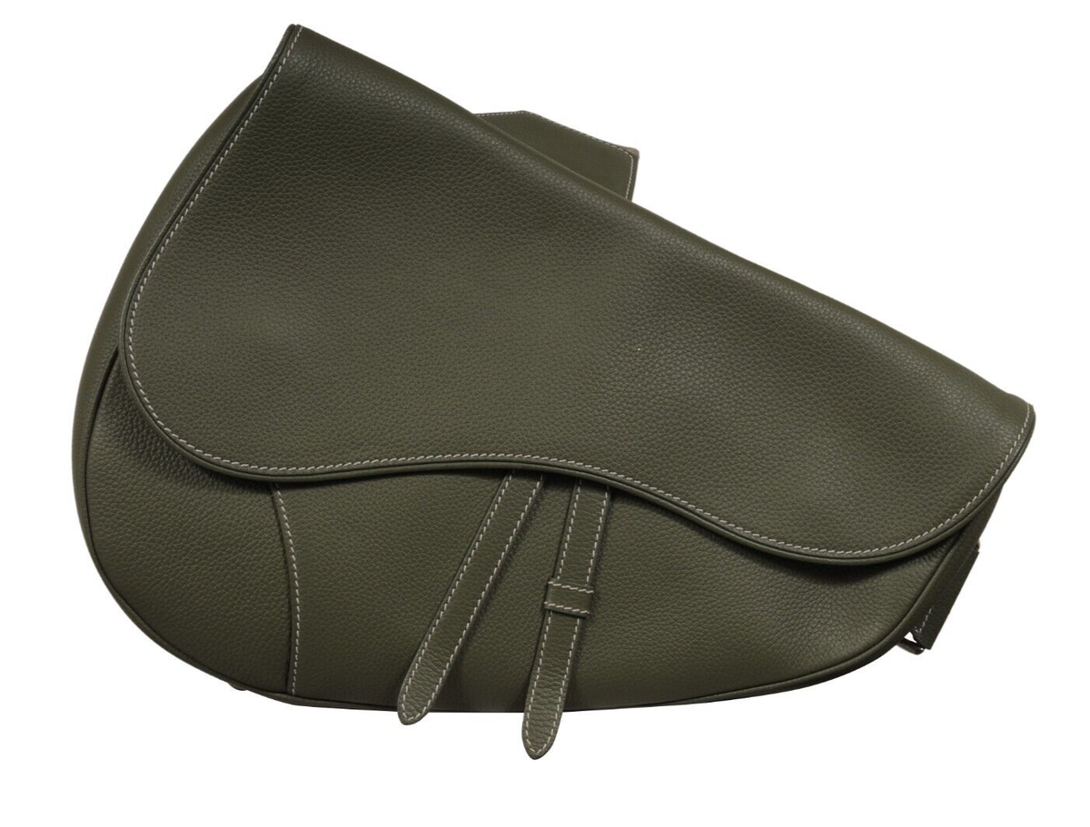 Dior Saddle Bag Green Leather Cargo Crossbody Travel Shoulder Alyx