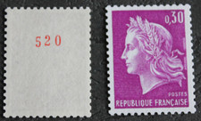 Timbre Marianne de CHEFFER numéro rouge verso - YT1536B - Neuf** - 1967