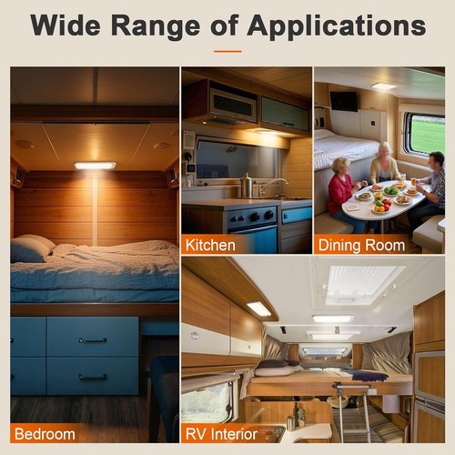 3Color 12V RV Interior With Remote Control Dimmable Ceiling Light Trailer Camper - Picture 8 of 9