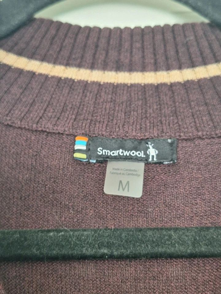 SmartWool Men Sparwood Half Zip Sweater Cherry Heather Medium - Image 2 of 4