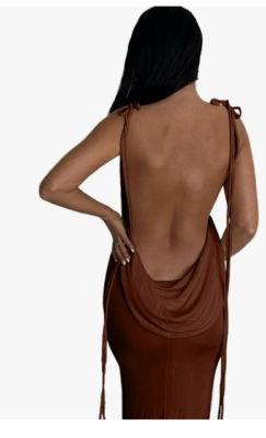 backless draped dress Draped Backless Dress Gray Gray / S main image 0
