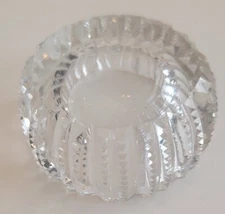 Zipper  Prprism Type Cut Glass Round 2 .5" X 1  1/8"Open Salt Dip, Lg,Beautiful 