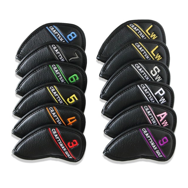 Left handed 12pcs Iron Head covers set Headcovers with Colorful Number