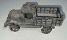 Vintage Cast Iron Farm Stake Truck: 4 3/4" Long Real Marked