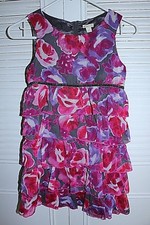 EUC THE CHILDREN'S PLACE Floral Chiffon Sleeveless Ruffle Dress Multi Sz 10