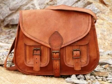 Women Classic Genuine leather bag Crossbody Vinatge Brown