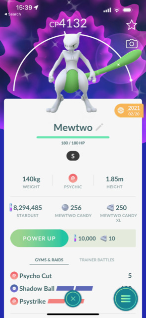 Pokemon Trade GO - Shiny Mewtwo with Legacy move Psystrike for PVP Ultra