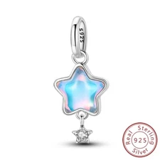 MULA 925 Sterling Silver Pink CZ DIY Charm Dreamy Aurora Star For Women Bracelet