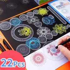 22pcs Puzzle Spirograph Drawing Toys for Children Geometric Drafting Drawing Toy