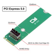 CY PCI-E 5.0 4.0 M.2 M-key to MCIO Mini Cool Edge IO Female Host Adapter for SSD