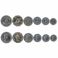 6 COINS FROM BELIZE. 1974-2010. UNC 1 CENT - 1 DOLLAR. CENTRAL AMERICAN CURRENCY