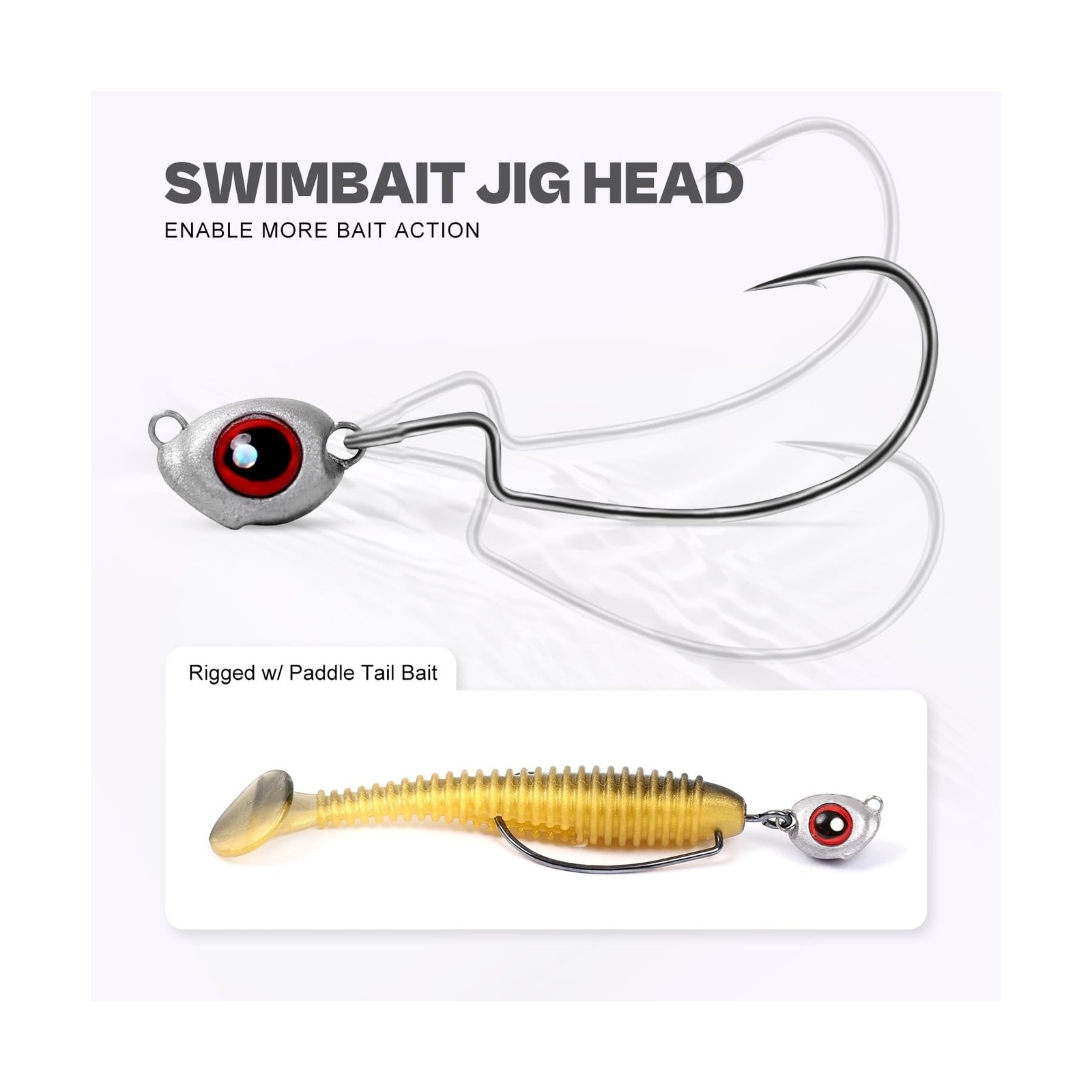 Alabama Rig Kit 2 Sets with Jig Heads and Trailers, Umbrella Rig for Stripers... - Image 4