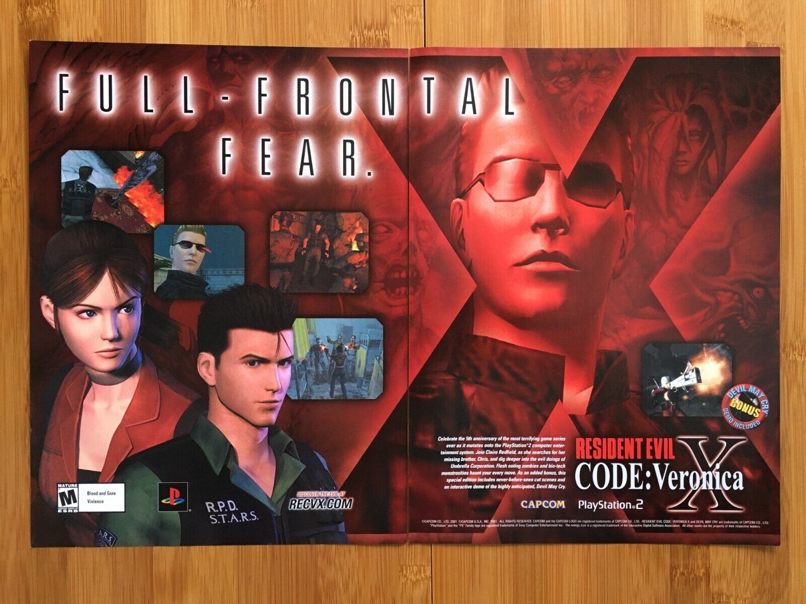 2003 Resident Evil Code Veronica X Framed Print Ad/poster PS2 