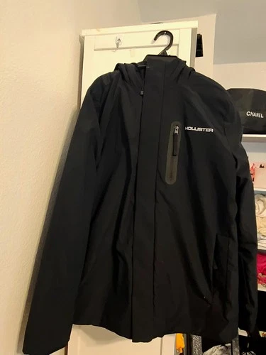 Hollister All-Weather Collection Men's Hooded Full Zip Jacket Black Size S - product listing photo