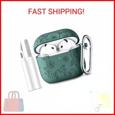 Lerobo for Airpods 4 Case Cover with Cleaner Kit, Cute Flower Engraved Silicone