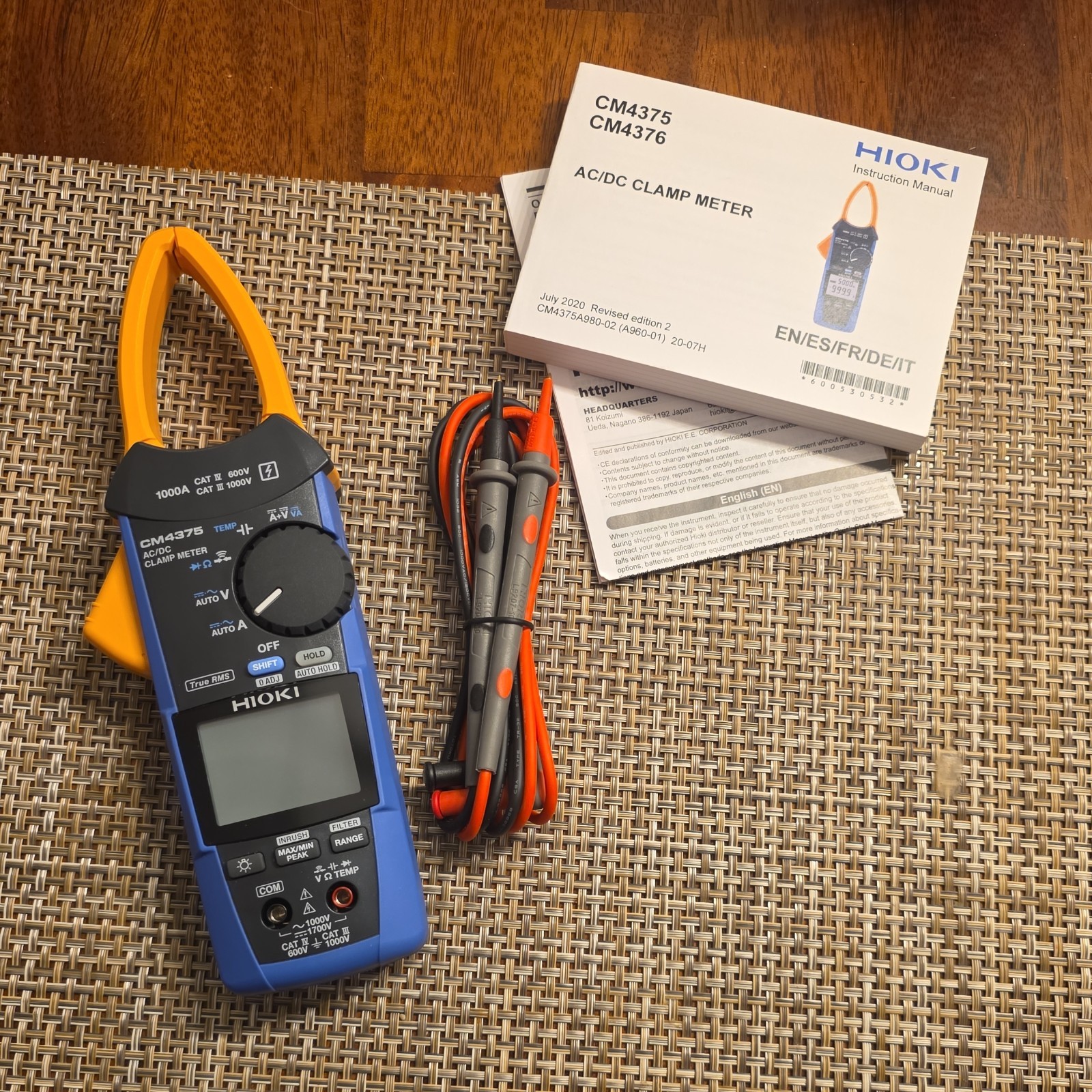 Hioki CM4375 Digital Clamp Meter AC/DC Voltage Current with Leads Manual