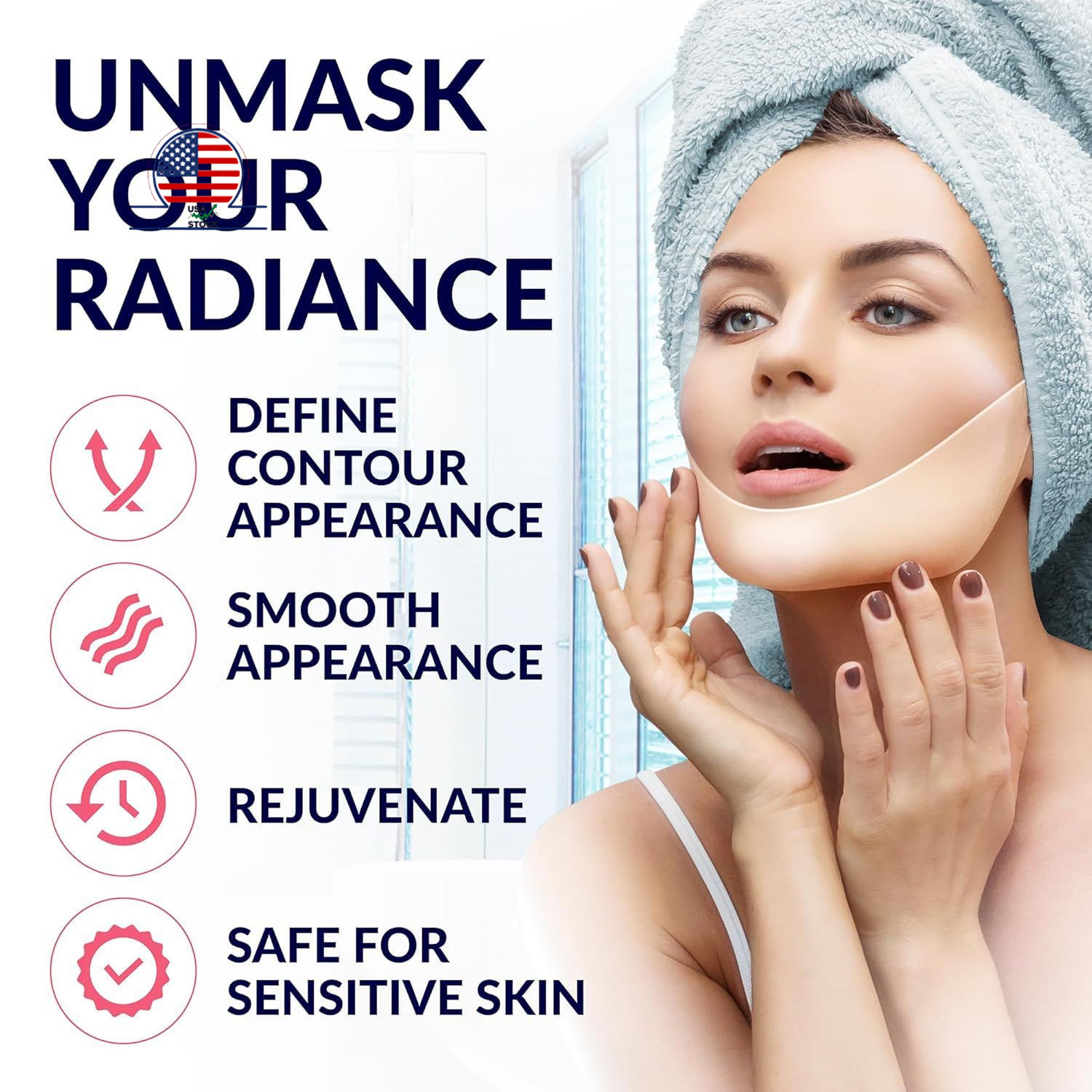 Stylia V-Line Lifting Collagen Face Mask with Hyaluronic 1 Count (Pack of 7) 