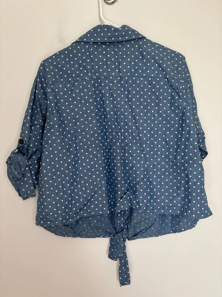 BONGO NOVO Cropped Roll Tab Slv Blusa Júnior 3X Renda Bolinhas Camponesa - Imagem 2 de 4