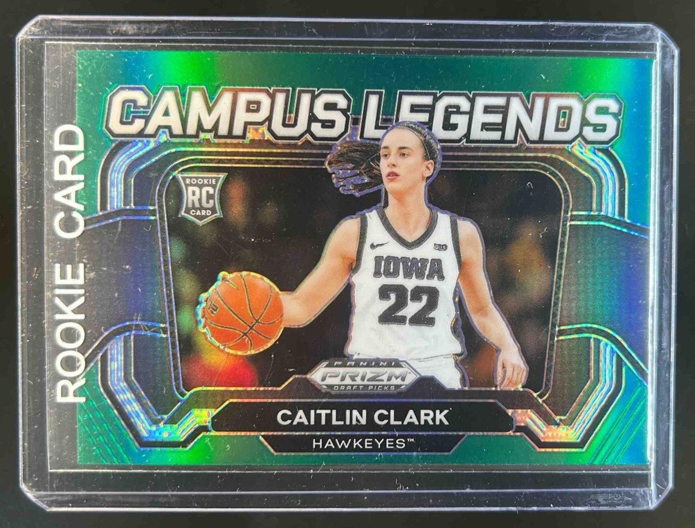 2024 Prizm Draft Picks Collegiate Caitlin Clark Campus Legends RC Green #5